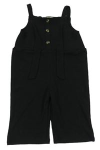 Černý kalhotový overal s knoflíčky Primark
