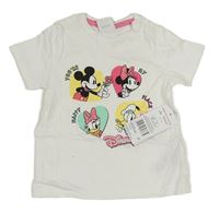 Bílé tričko s Mickeym a kamarády Disney 