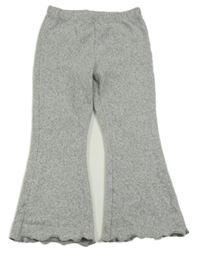 Sivé melírované úpletové zvonové nohavice