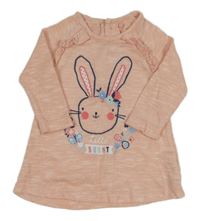 Svetloružové svetrové šaty so zajačikom Tu