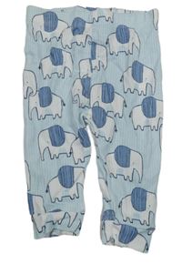 Svetlomodré rebrované tepláky so slonmi Next