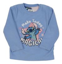 Modrá fleecová mikina so Stitchem Primark