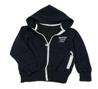 Tmavomodrá prepínaci mikina s kapucňou Piccolino