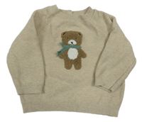 Béžový sveter s medvedíkom Little me