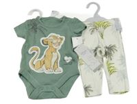 Nové - 2set - Khaki body se Simbou + bílé tepláky Disney