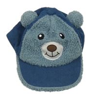 Tmavomodrá manšestrová kšiltovka s medvídkem 