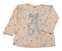 Svetloružové hviezdičkované tričko s baletními piškoty Kiki&Koko