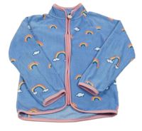 Modrá fleecová prepínaci mikina s duhami a růžovými lemy Tchibo