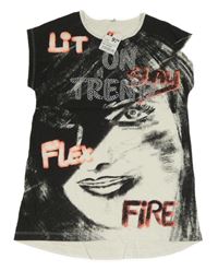 Nové - Smetanovo-černá tunika s potiskem Smallbone