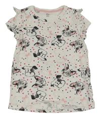 Bílé tričko s pejsky a srdíčky Kids