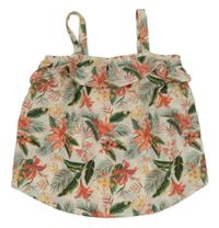 Biely ľahký blúzková ý top s kvetmi a volnými rameny Name it