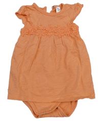 Oranžová tunika s madeirou a všitým body Topomini