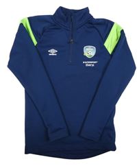 Tmavomodro-limetková fotbalová mikina s míčem Umbro