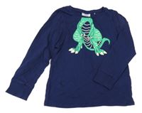 Tmavomodré triko s dinosaurem L&D