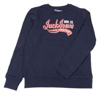 Tmavomodrá mikina s logom Jack & Jones