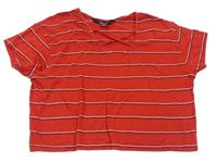 Červeno-čierno-biele pruhované crop tričko New Look
