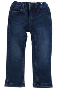 Tmavomodré slim fit teplákové rifle lupilu