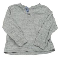 Šedo-černé melírované triko s kapsou H&M