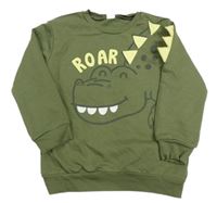Khaki mikina s dinosaurom a ostny LC WaIKIKI