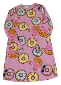 Ružová nočná košeľa s donuty zn. George