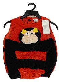 Nové - červeno-černá plyšová vycpaná vesta - beruška