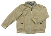 Béžový šusťákový jarní bomber s pruhmi Next