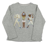 Sivá melírovaná mikina s dievčatkom Nutmeg