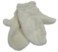 Nové - smetanové chlupaté palcové rukavice C&A