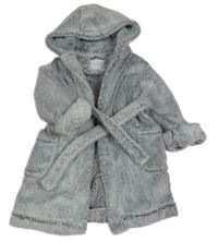 Tmavomodro-biely huňatý župan s kapucňou Next