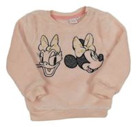 Světlerůžová plyšová mikina s Minnie a Daisy Disney
