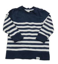 Tmavomodro-biela pruhovaná mikina H&M