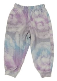 Levandulovo-modré batikované plyšové tepláky Tu