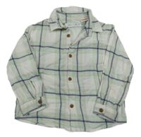 Bílo-světlezeleno/růžovo-tmavomodrá kostkovaná košile ZARA