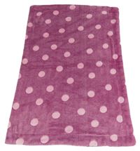 Višňová melírovaná bodkovaná á plyšová deka