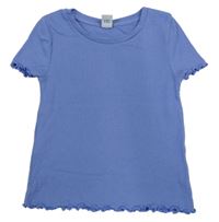 Modrofialové rebrované tričko Tu