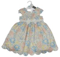 Nové - Bílo-barevné květované šaty a mašlí TAHARI