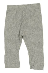 Sivé melírované rebrované tepláky Nutmeg