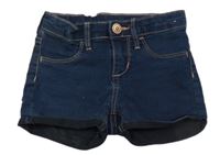 Tmavomodré teplákové rifľové kraťasy H&M