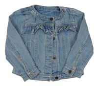 Světlemodrá riflová crop bunda s volánky M&S