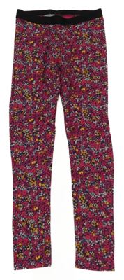 Lilkovo-čierne kvietkovane legíny Pepperts!