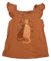 Skořicová tunika s leopardmi
