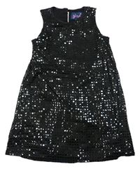 Čierne trblietavé flitrované šaty Gloss