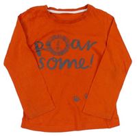 Oranžové tričko s nápismi zn. Mothercare