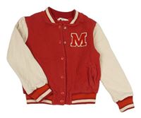 Červeno-smetanová baseballová mikina s písmenem - Minnie M&S