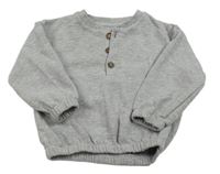 Sivá melírovaná mikina s gombíkmi F&F