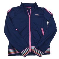 Tmavomodrá športová prepínaci mikina s nášivkou zn. Europe Kids