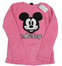 Nové - Tmavoružová chlpatá mikina s Mickeym Pep&Co