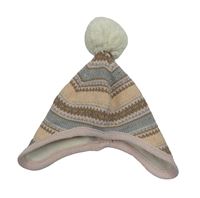 Béžovo-sivo-hnedá vzorovaná trblietavá čapica s brmbolcom Next