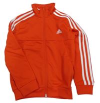 Červená sportovní propínací mikina s logem Adidas