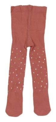 Starorůžové puntíkaté punčocháče